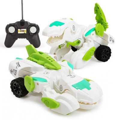 Coche de juguete de dinosaurio transformable, coche de dinosaurio transformable con luz y música, Control remoto