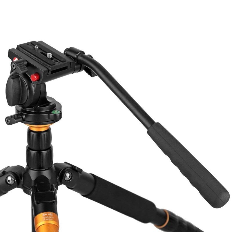Kingjoy kh -6750 fleksibelt aluminium kamera kamera stativ væske video stativ hoved til canon, nikon og andre dslr kameraer med 1/4 in