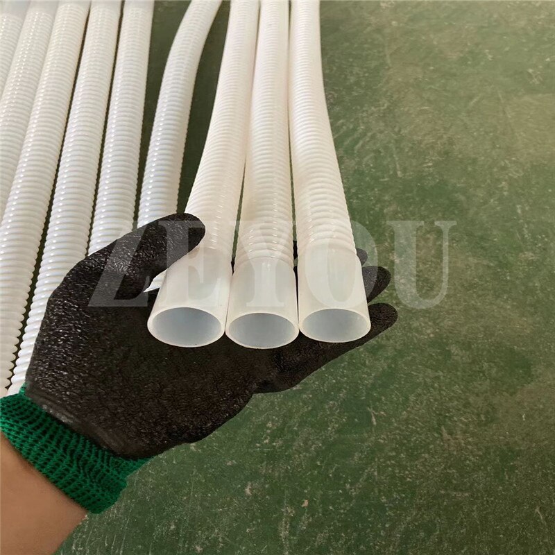Tubo corrugado flexible de plástico PTFE F4, blanco, 10x12mm
