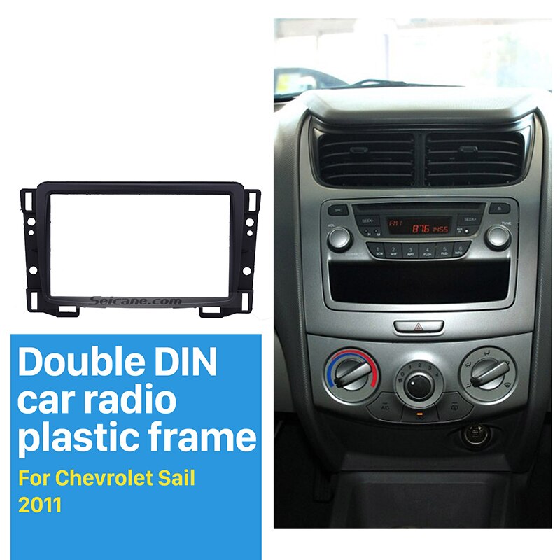 Seicane 2Din Fame for Chevrolet Sail Car Radio Fascia DVD Stereo Refit Panel Dashboard Modified Installation Kit Frame