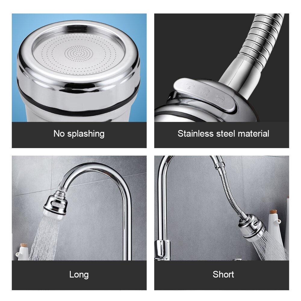 High Pressure Kitchen Faucet Extender Rotatable Faucet Aerator Water Saving Tap Nozzle Adapter Bathroom Sink Accessories