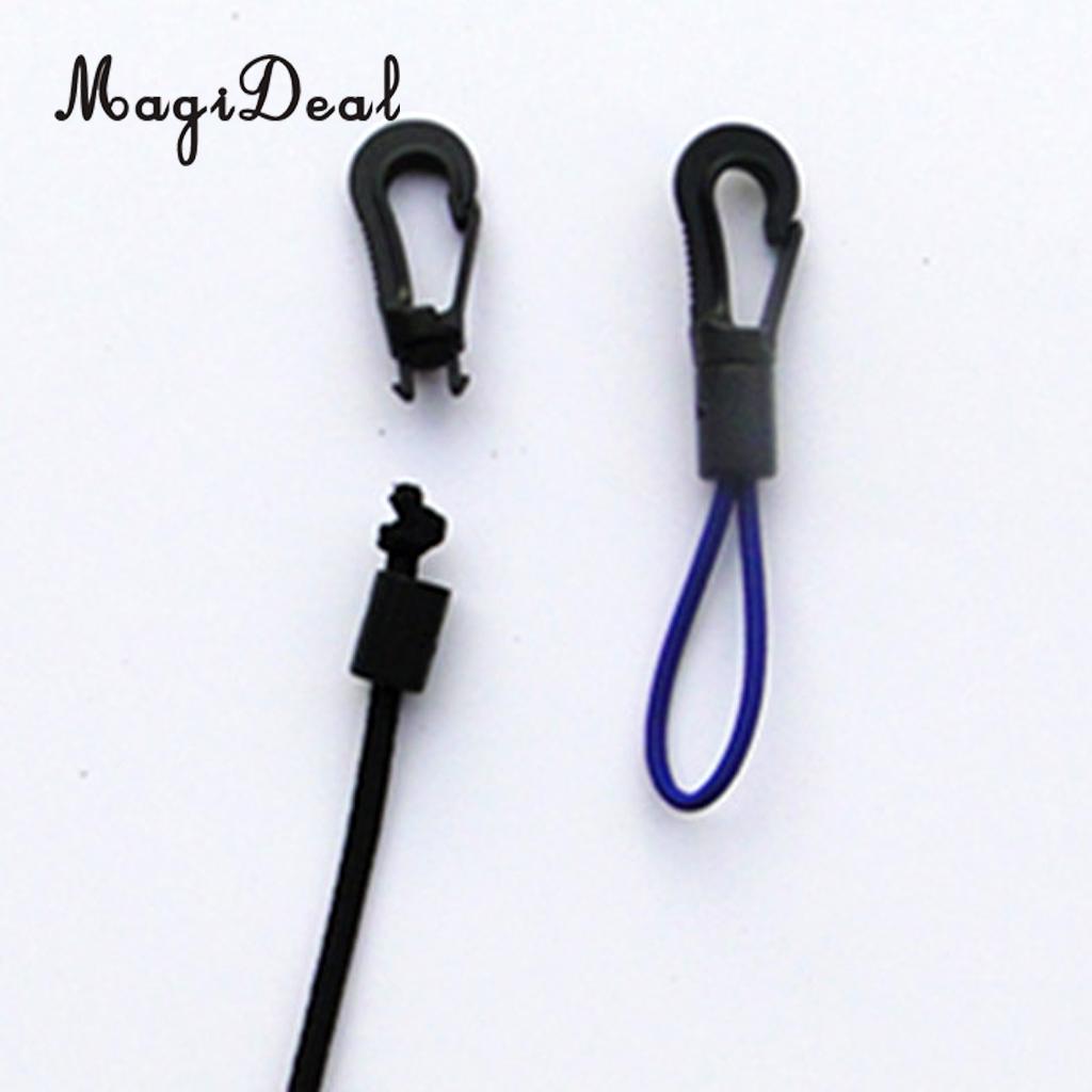 Magideal Sterk Duurzaam 20Pcs Plastic 5 Mm Shock Bungee Koord Karabiner Haak Elastische Koord Touw End Voor Kayak Kano rafting Acce