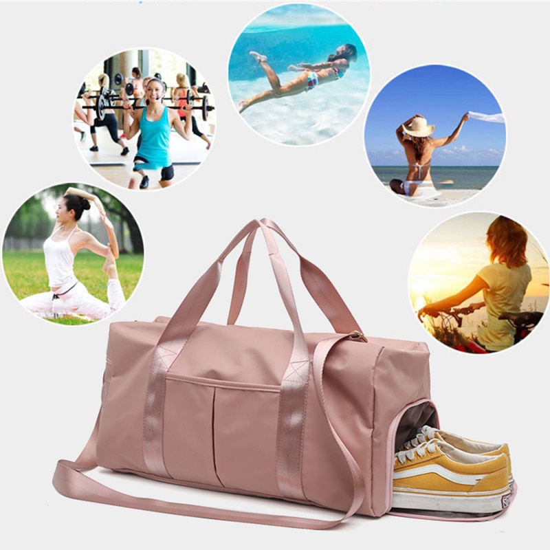 Sac de voyage de grande capacité salle de sport sac de sport de natation séparé vêtements humides chaussure poche épaule messager Couple sac à main