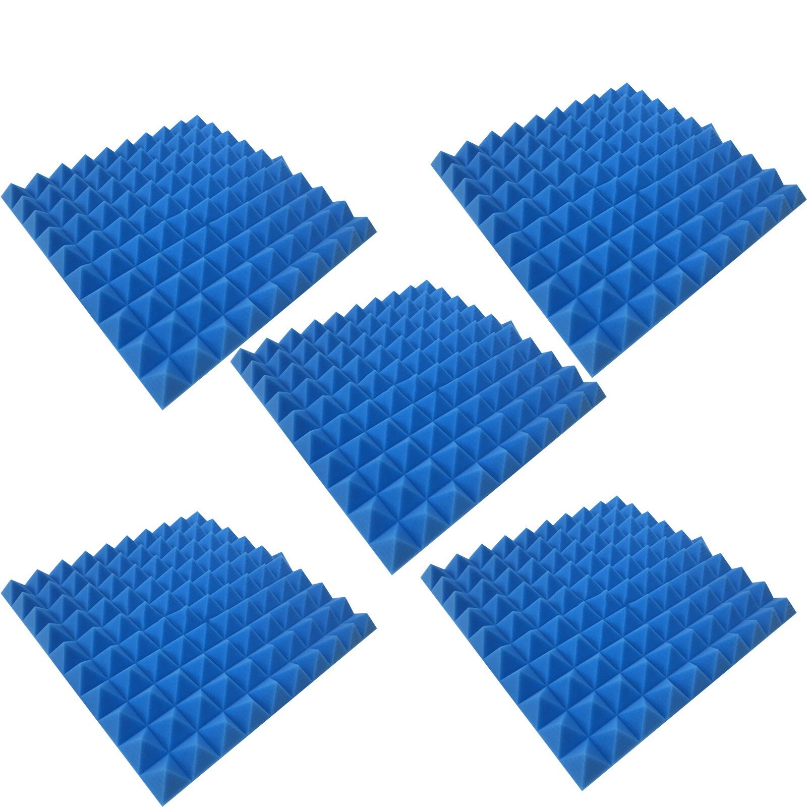 5pc Home Scene Layout, Sound-absorbing Foam Wall, Indoor Sound-absorbing Soundproofing Foam Sound-absorbing Noise Sponge#g30: Blue