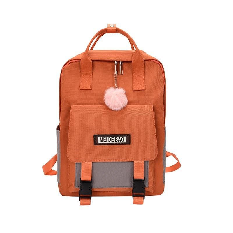 Contrast Kleur Rugzak Vrouwen Mode Laptop Rugzakken Draagbare Schooltassen Voor Tienermeisjes Grote Capaciteit Reizen Rugzak: Orange