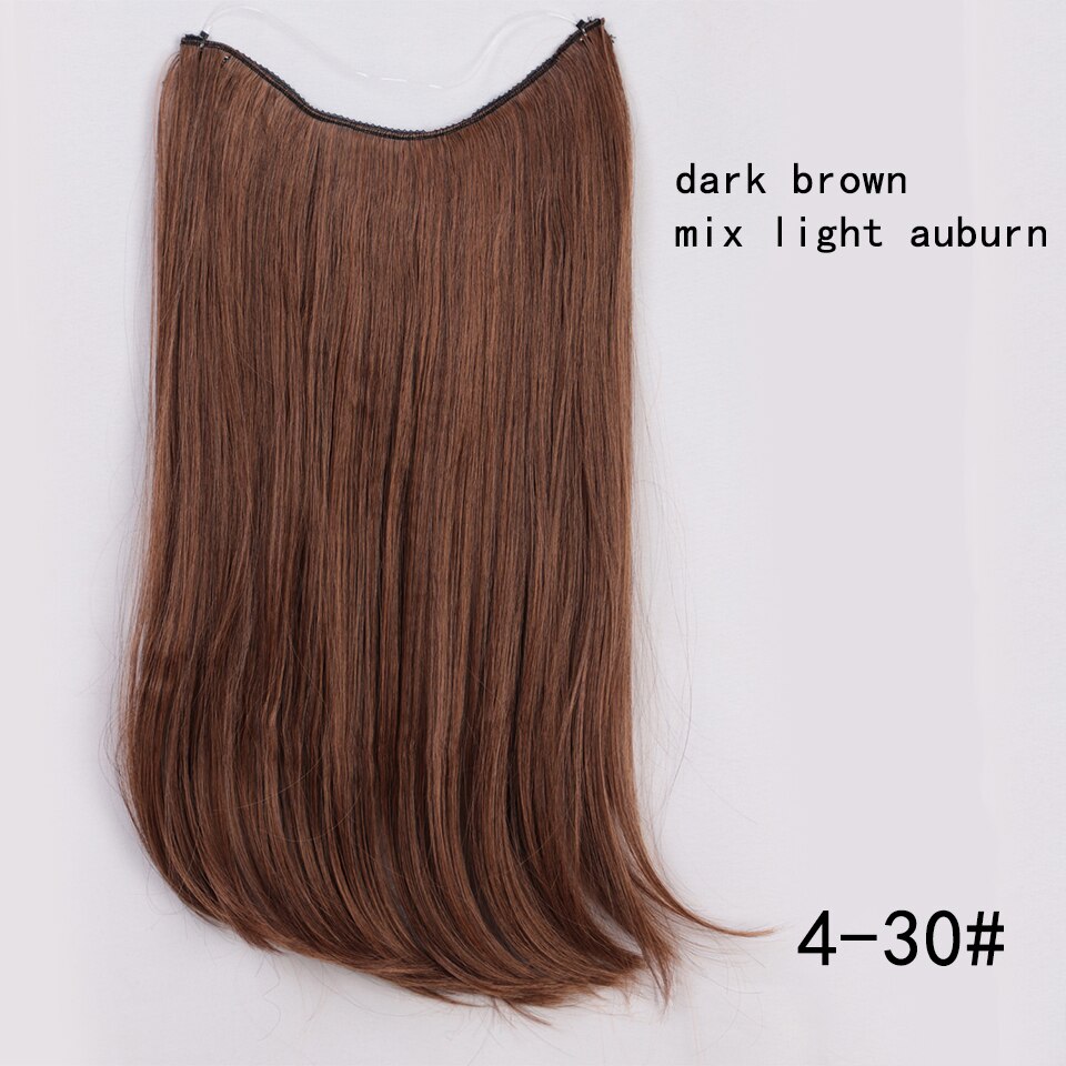 Synthetic Hair Extensions Long Straight Fish Line Hairpieces No Clips in One Piece Hair Extensions Heat Resistant Hair for Women: WEXS001-4-30