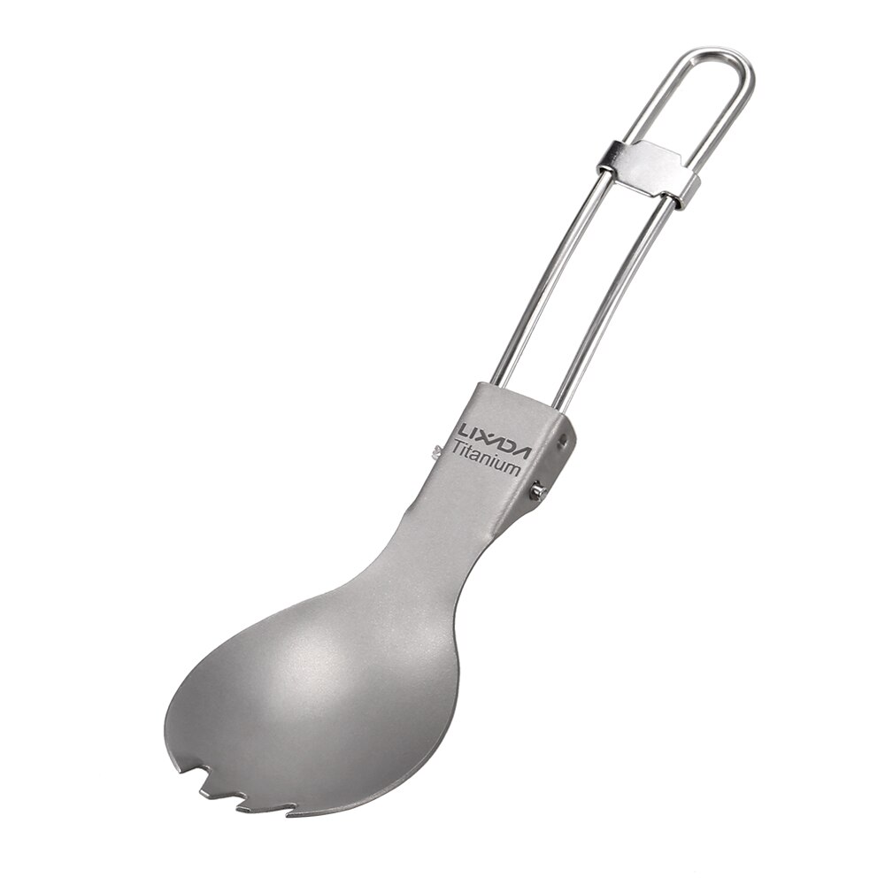 Lixada Ultralight 750Ml Titanium Cup Kookgerei Outdoor Camping Draagbare Water Cup Mok Servies Koken Pot Met Vouwen Spork