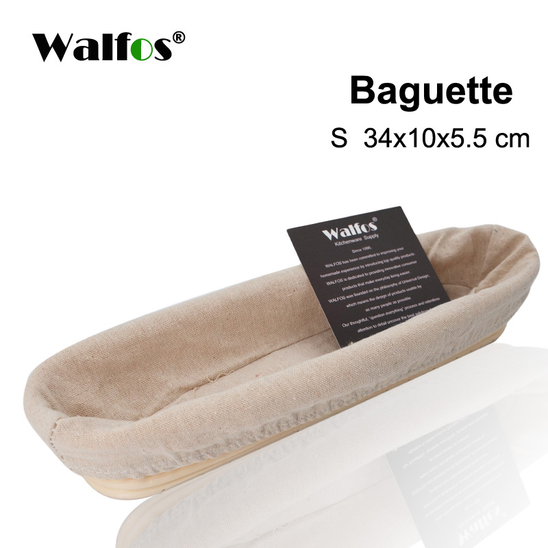 WALFOS panier en osier de Fermentation en rotin naturel, Baguette de campagne, pain français, pâte à pain, paniers Banneton: WALFOS Baguette S