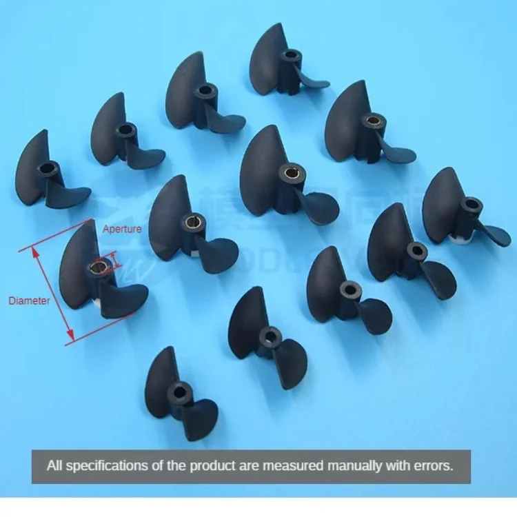 Elica a pallido in nylon a 2 pallido per barca RC P40 * D27/30/32/35/38/40/45/47mm apertura centrale 3.17/4 (con manicotto in rame)/4.8mm