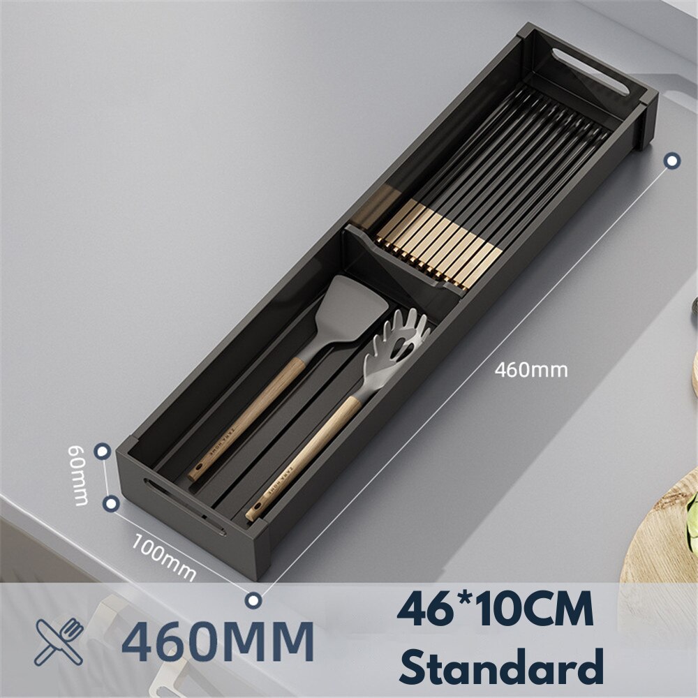 Küche Schublade Trennung Besteck Lagerung Kasten Geschirr Trennung Lagerung Kasten Geschirr Organizer für Löffel Gabeln Messer: 46-10CM
