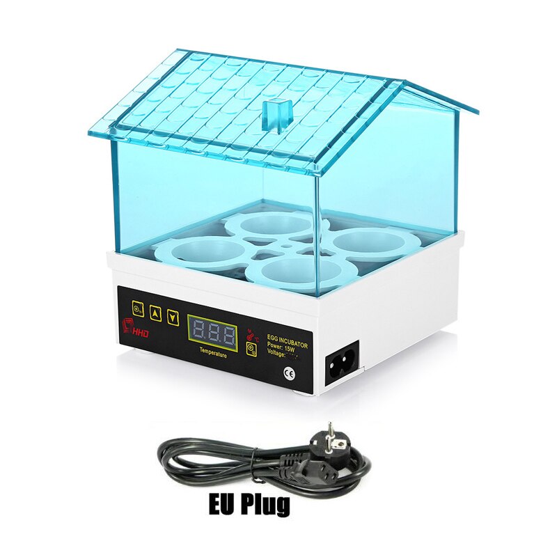 4 kpl munahautomo hautomo mini digitaalinen lämpötila brooder farm brooder viiriäinen muna hautomo hautomo laitteet lapsille: Eu -pistoke / 220v