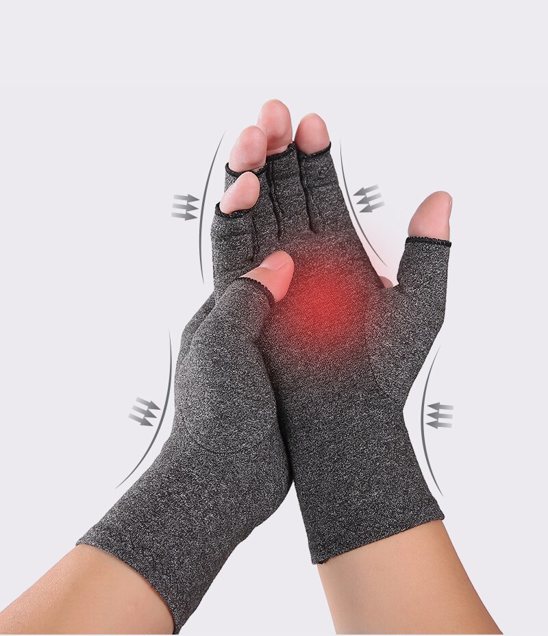 1 par kompression gigt handsker håndledsstøtte bomuld fælles smertelindring håndbøjle kvinder mænd terapi armbånd: M