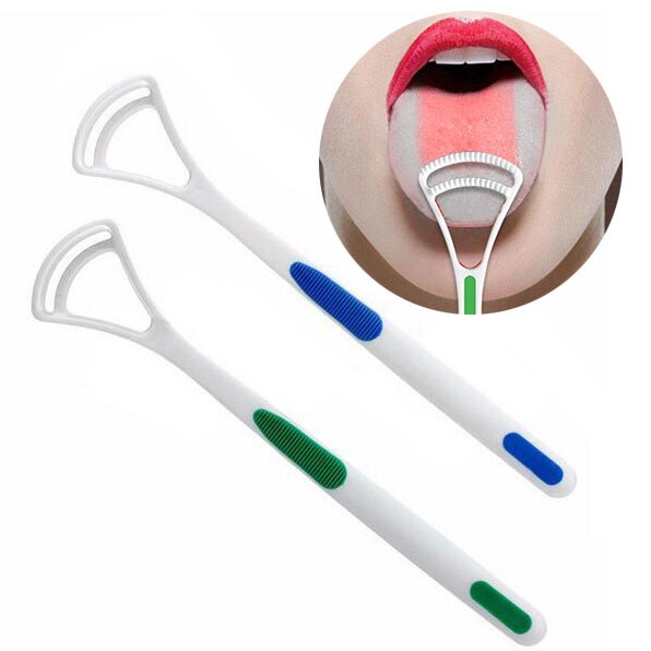 2pc- tungeskraber tungebørste fjern tungebelægning dårlig ånde forbedrer mundhygiejne frisk ånde mundrensebørste