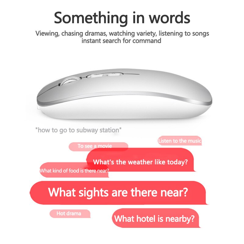 AI Intelligence Voice Translation Mouse 1600DPI USB Optical Wireless Computer Mouse 2.4G Receiver Super Slim Mouse For PC Laptop