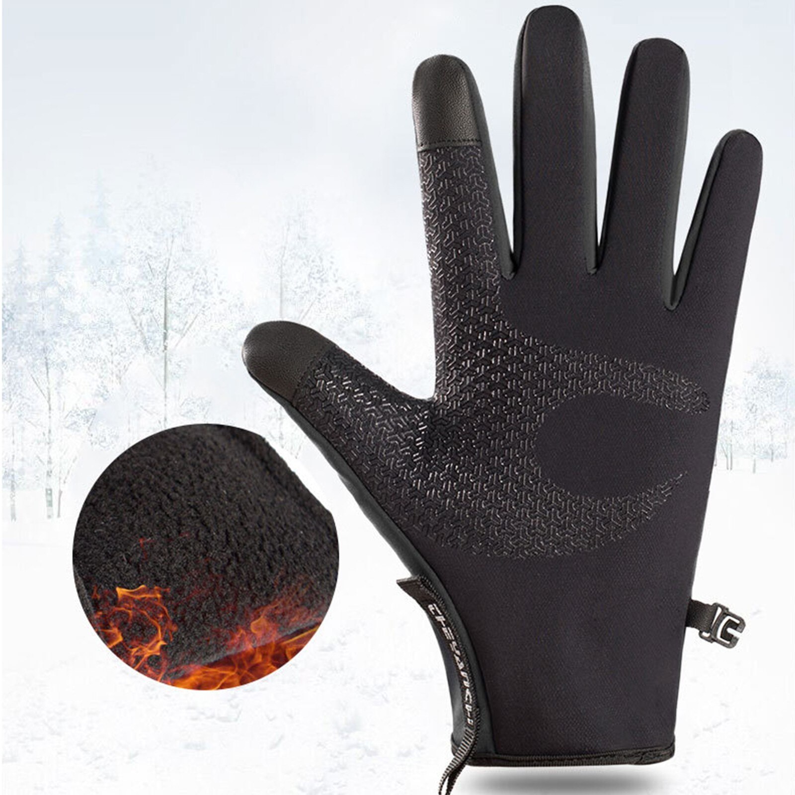 Cycling Gloves Full Finger Hiking Gloves Hiking Winter Gloves Waterproof Anti-Slip Thermal Gloves with Fleece for Biking Climb