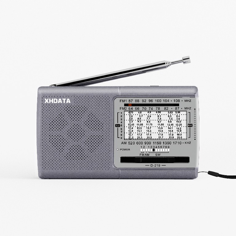 XHDATA D-219 Radio FM Przenośny odbiornik radiowy AM SW 9K 10K pasma Wysoka czułość Krótkofalowe radio kieszonkowe Głośnik Słuchawki Jack: WHITE
