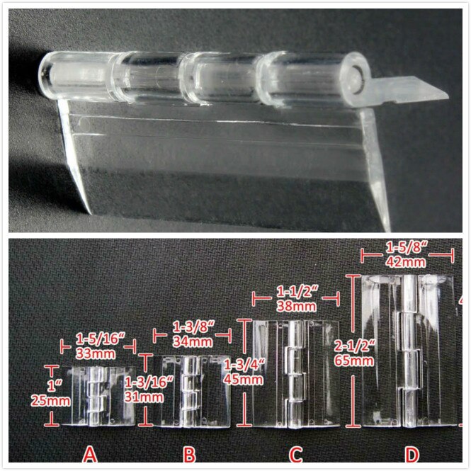 3 pieces of 45x38mm transparent plastic folding hinge durable transparent acrylic hinge tool