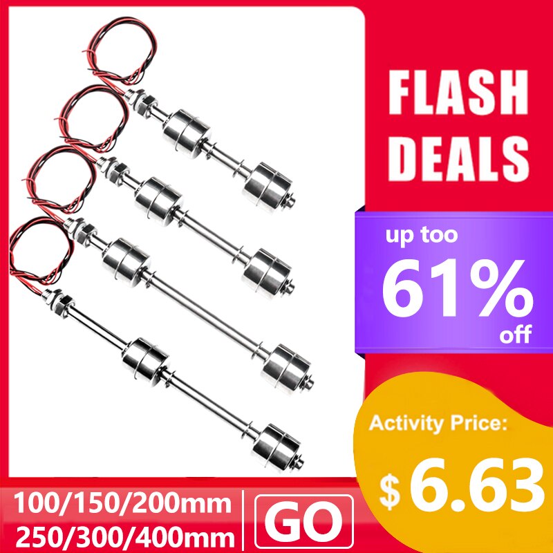 Double Ball Float Switch Tank Liquid Water Level Sensor Stainless Steel Float Switch Tank Pool Flow Sensors 10W / 50W 6 Size