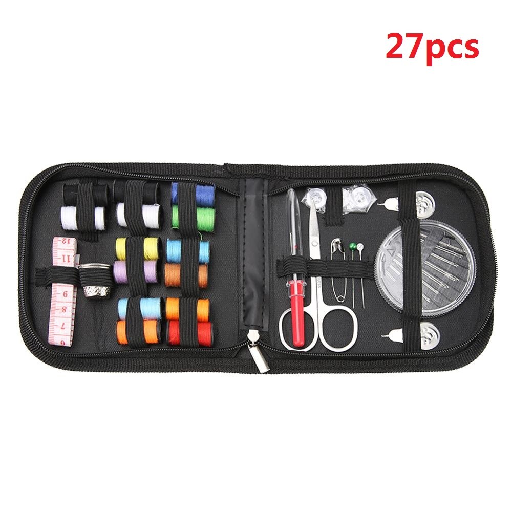 Sewing Kit Box DIY Sewing Thread Needles Kits Set Hand Stitching Knitting Tools Craft Thread Sewing Accessories 70/90/97/98pcs: 27pcs