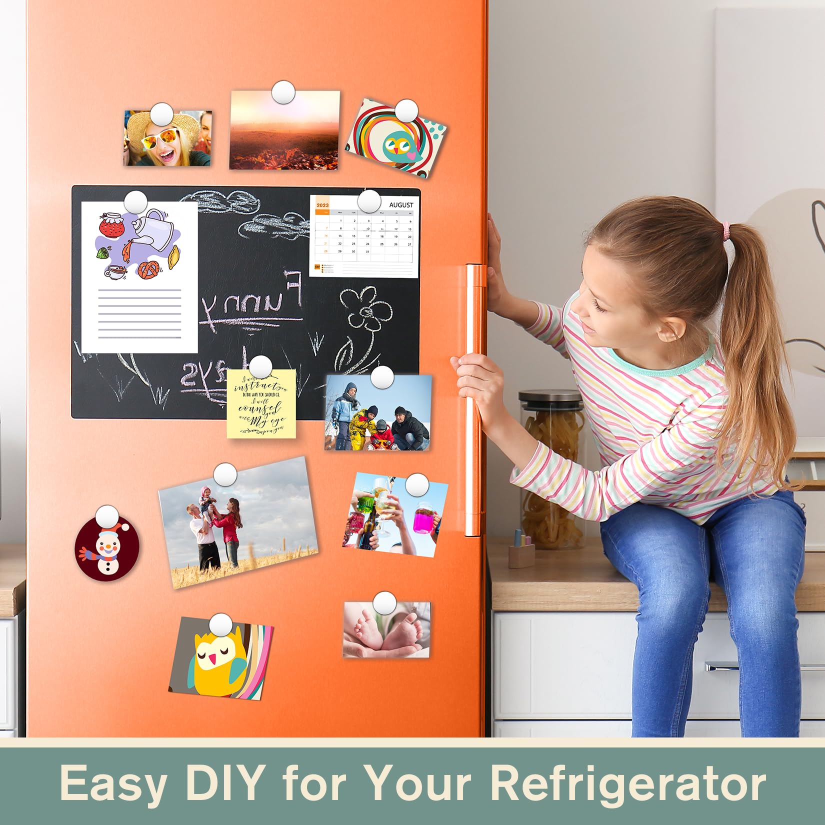 Super Strong Neodymium Disc Magnets with Double-Sided Self Adhesive for Office, Whiteboard, Kitchen, Durable Teacher Magnets