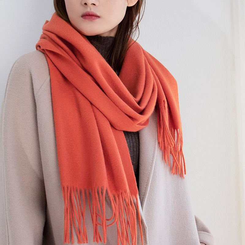 Solidlove bufanda de lana de invierno, bufandas para mujer, bufandas para adultos para damas, bufanda de lana Poncho de Cachemira a la para mujer: Mandarina
