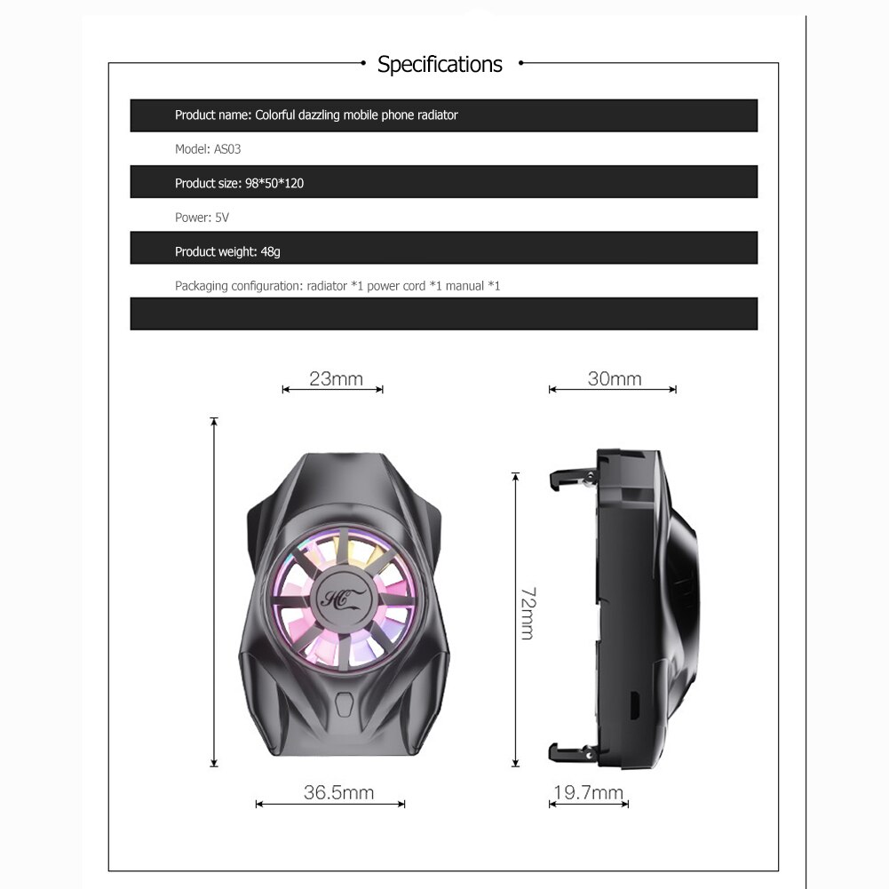 AS03 Tragbare Handy Heizkörper Wiederaufladbare Universal Telefon Kühler Mobile Gaming Kühlkörper Lüfter Halter Für iPhone