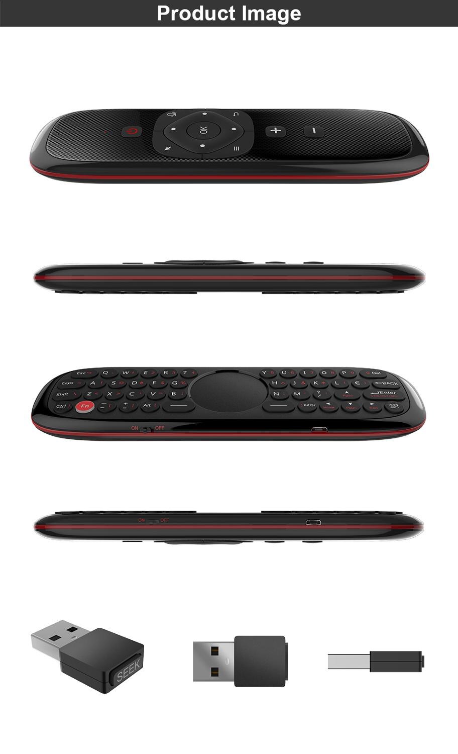 Wechip W2 2.4G Air Mouse with Touchpad Wireless Keyboard Mouse Infrared Remote Control Supports Voice Input for TV BOX Projector