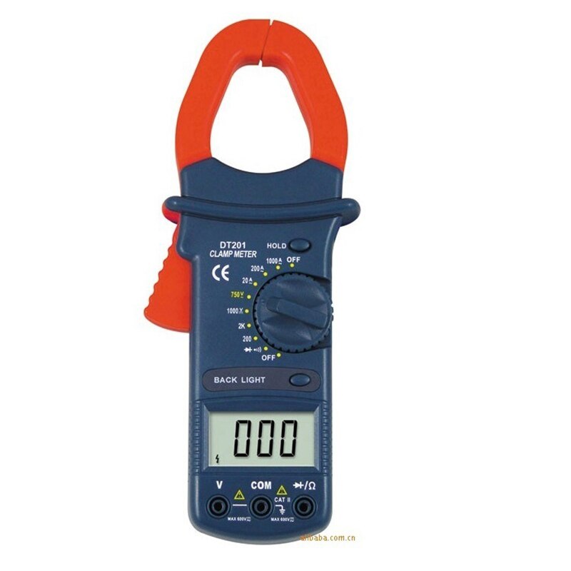 DT201 1000V DC Current Clamp Meter LCD Digital Handhold Tools Digital Clamp Meter AC/DC Multimeter Clamp Ammeter Large Jaw: DT201