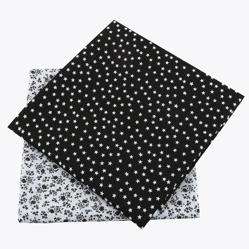 Nanchuang 7pcs/Lot Black Thin Cotton Fabric Low Density Patchwork Cloth DIY Handmade Sewing Tissue Needlework Pattern 50x50cm
