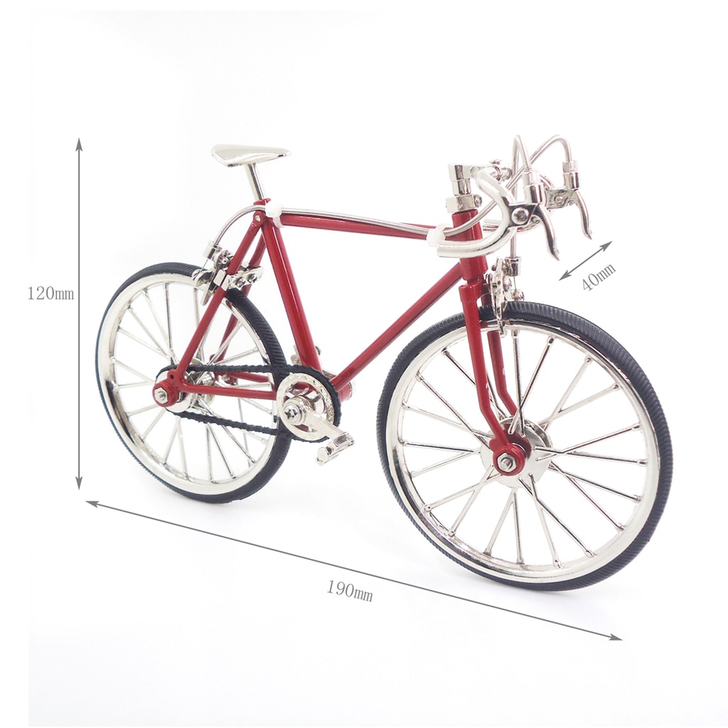 Miniaturer samlet alu cykel cykel til 1:10 skala dukkehus udendørs tilbehør sort