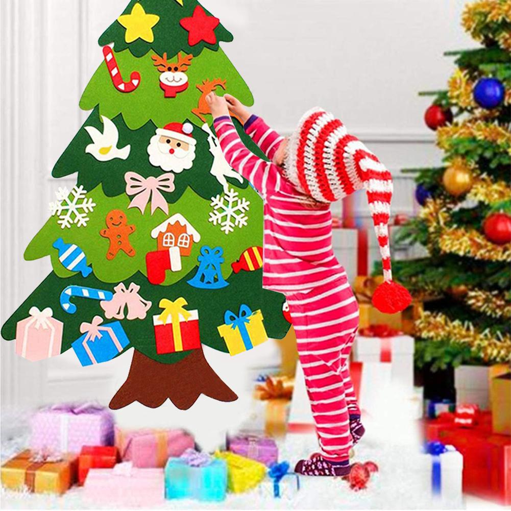 3d doe-het-zelf kerstbomenset van vilt met 25 decoraties voor kinderfeestjes