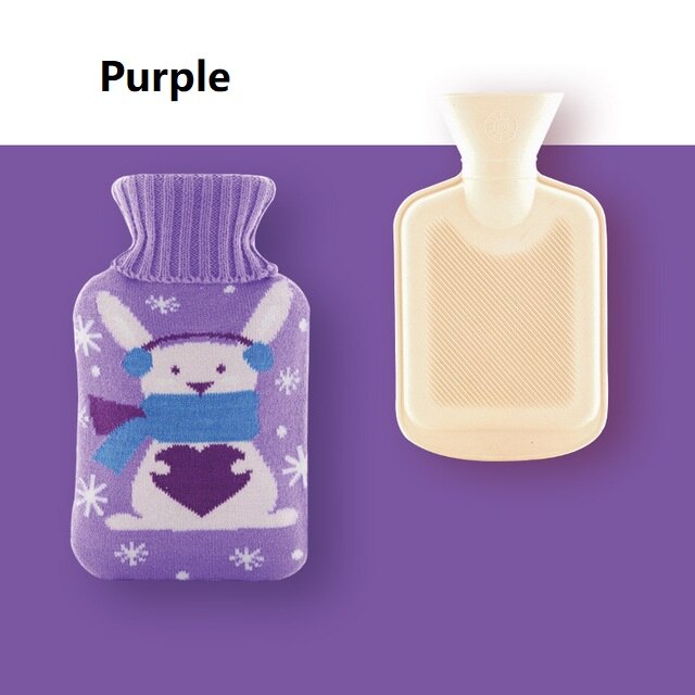 Small practical water bag small mini warm hand treasure cute cartoon warm water bag warm baby: Purple