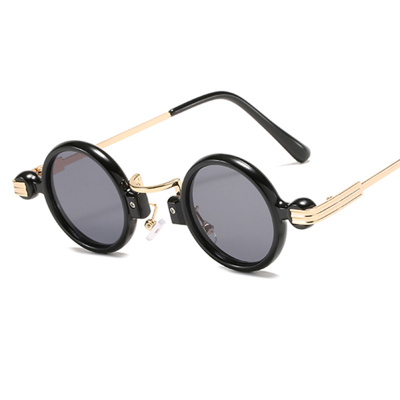 Gafas De Sol redondas pequeñas para hombre y mujer, lentes De Sol Retro Steampunk con montura De Metal, UV400: Verde