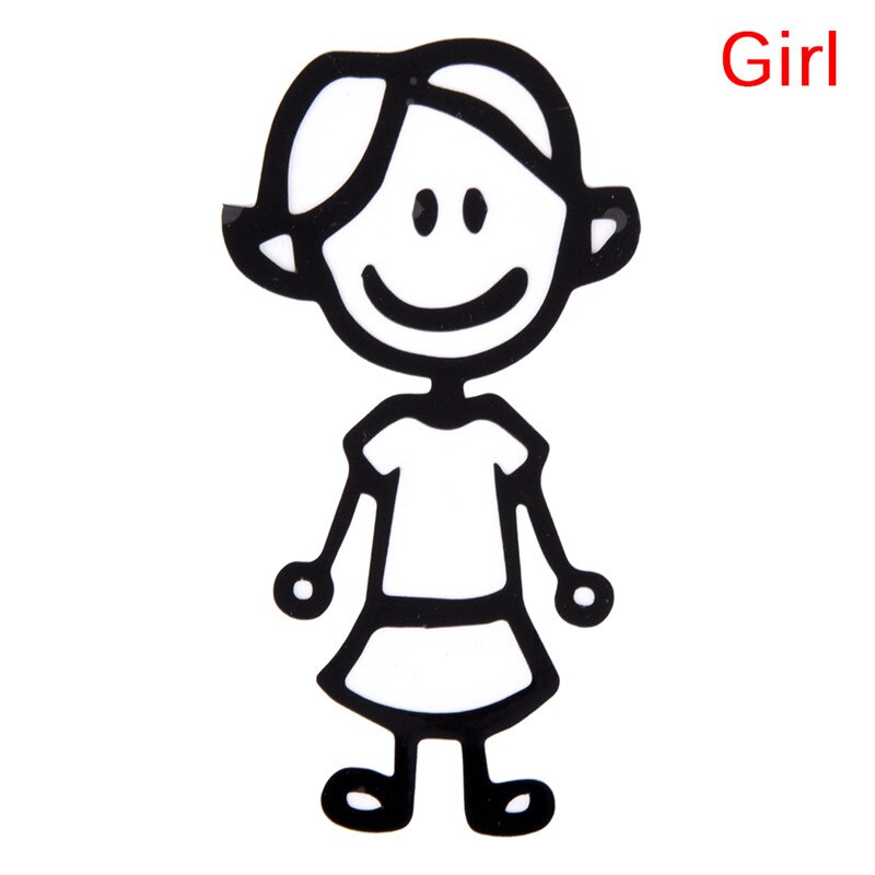 Waterproof Auto Sticker Custom Family Member Viny Decal Car Stick Figure DIY Adhesive Window Car Stickers: girl