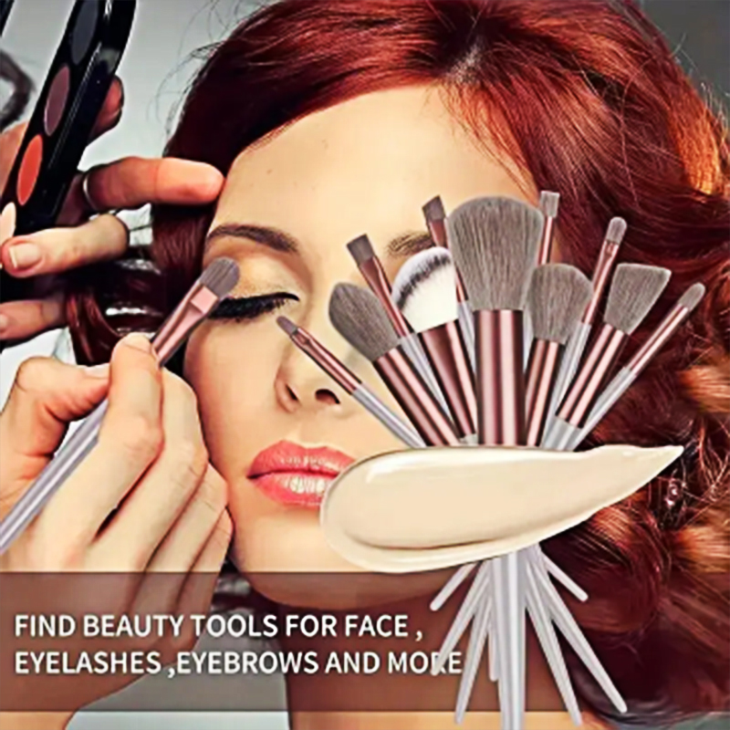 13-Make-up-Pinsel mit Tasche, schnell trocknend, ultraweich, Beauty Tools, tragbares Make-up-Pinsel-Set