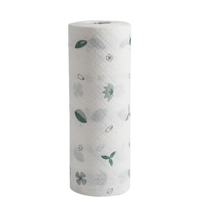 50 hojas/rollo de paños de cocina desechables paño de limpieza paño de cocina Multi pulpa de madera papel higiénico 2 capas: leaf