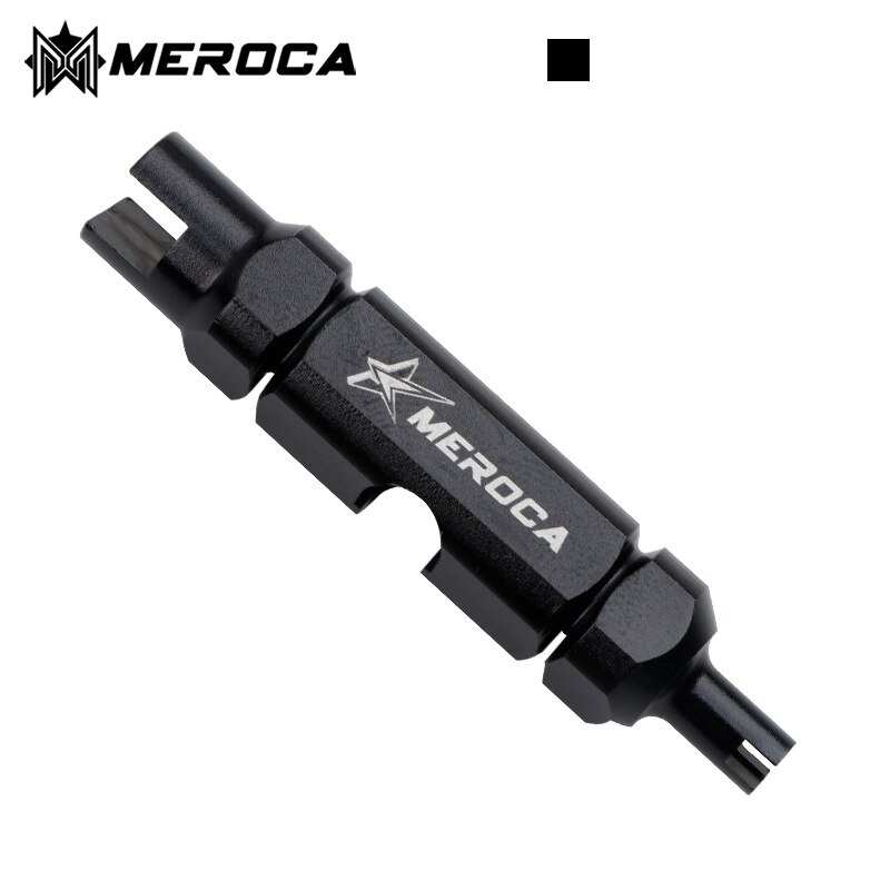 Meroca mtb mountainbike schrader ventilværktøj presta iamok forlængerstang demontering reparationsnøgle: Sort