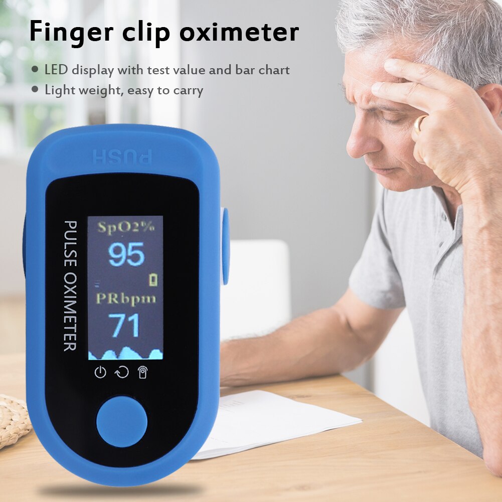 Finger Oximeter Digital Fingertip Pulse Oximeter 0.96 inch Display Blood Oxygen Saturation Meter SpO2 Monitor Protable Household