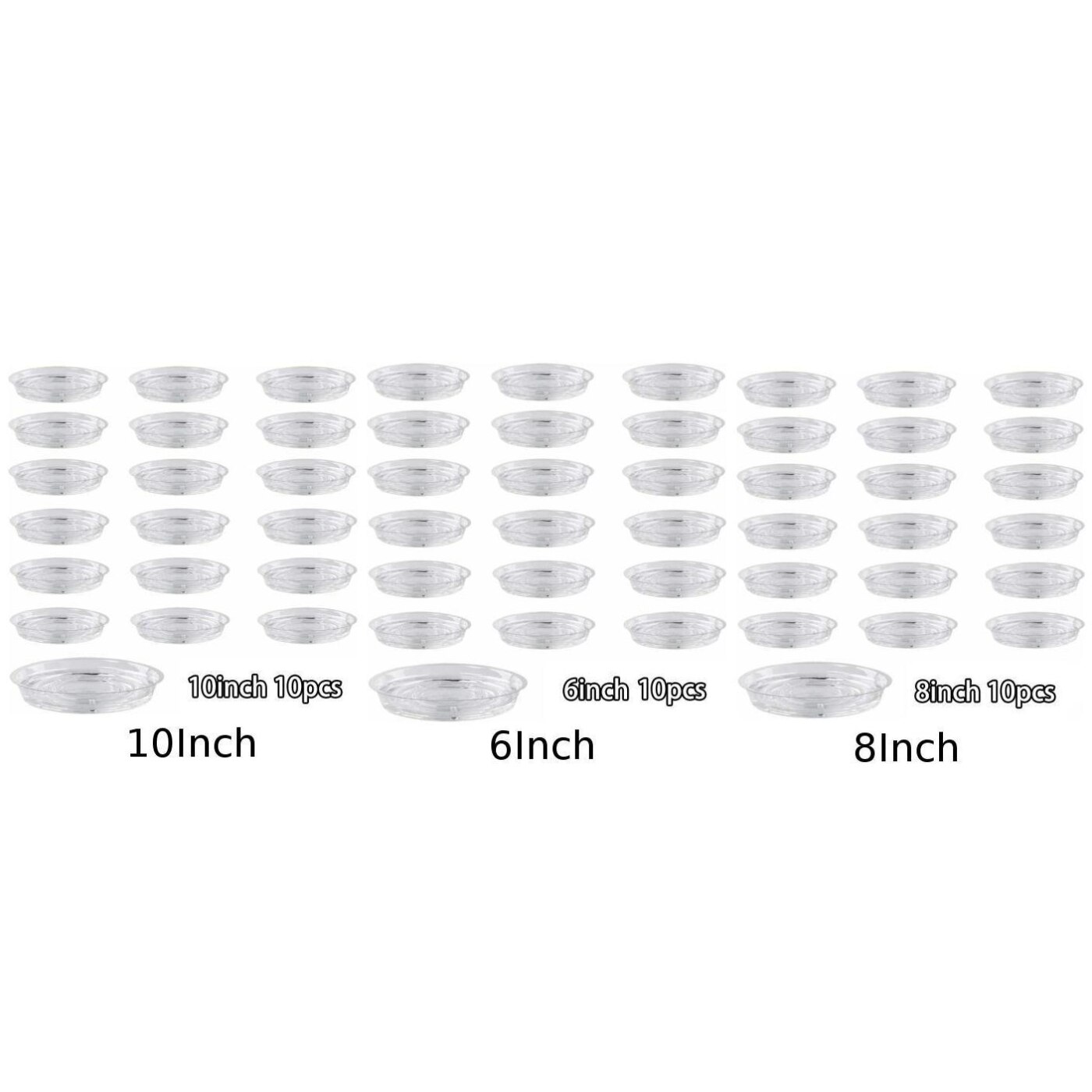 10 pièces 6/8/10 \ '\' fleur Pot Mat jardin plante soucoupe égouttoir rond Pot Base clair Snack conteneur PET Transparent plantes d'intérieur