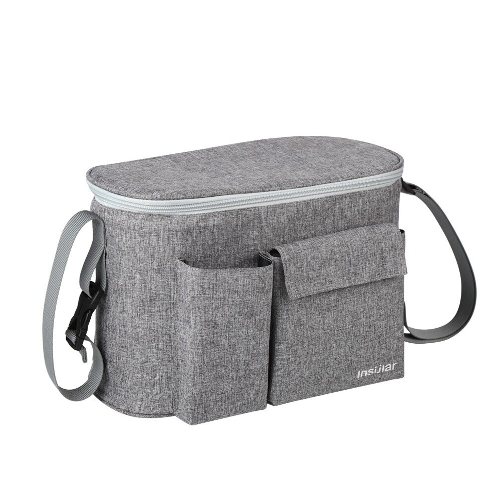 Kinderwagen Zak Wandelwagen Accessoires Organizer Wandelwagen Bekerhouder Cover Baby Buggy Winter Pouch Fles Opbergtas: Grijs