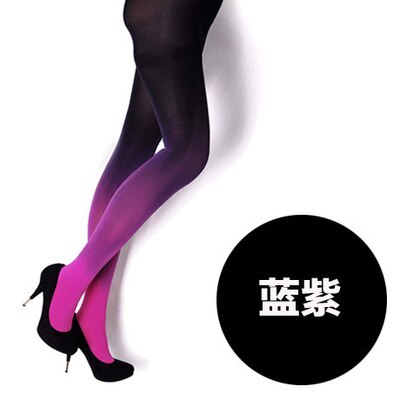 1pc Womens Four Seasons 120D Velvet Gradient Opaque Seamless Pantyhose Stockings Candy Color Tights Medias: B