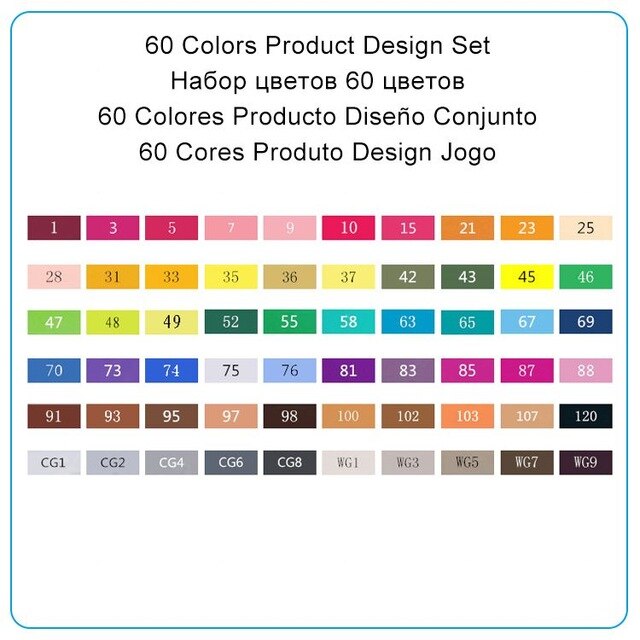 TOUCHNEW 30/40/60/80 Colors Art Markers Alcohol Based Markers Drawing Pen Set Manga Dual Headed Art Sketch Marker Pens: 60 Colors Product