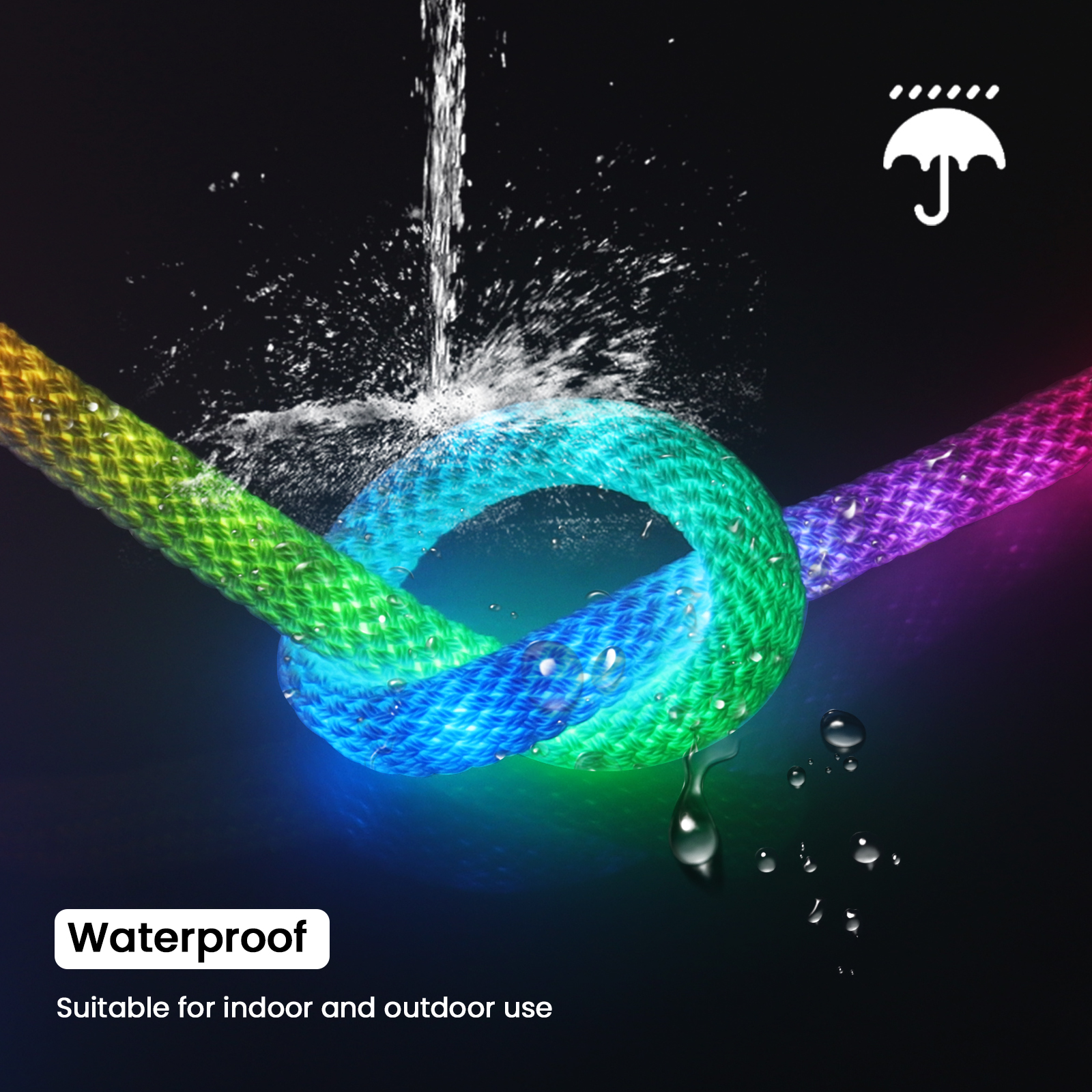 Flexible Neon Light Strip 5V WS2812B Round Reticulate Pattern 50Leds/m 360 Degree RGBIC LED Strip Silicone Tube IP67 Waterproof