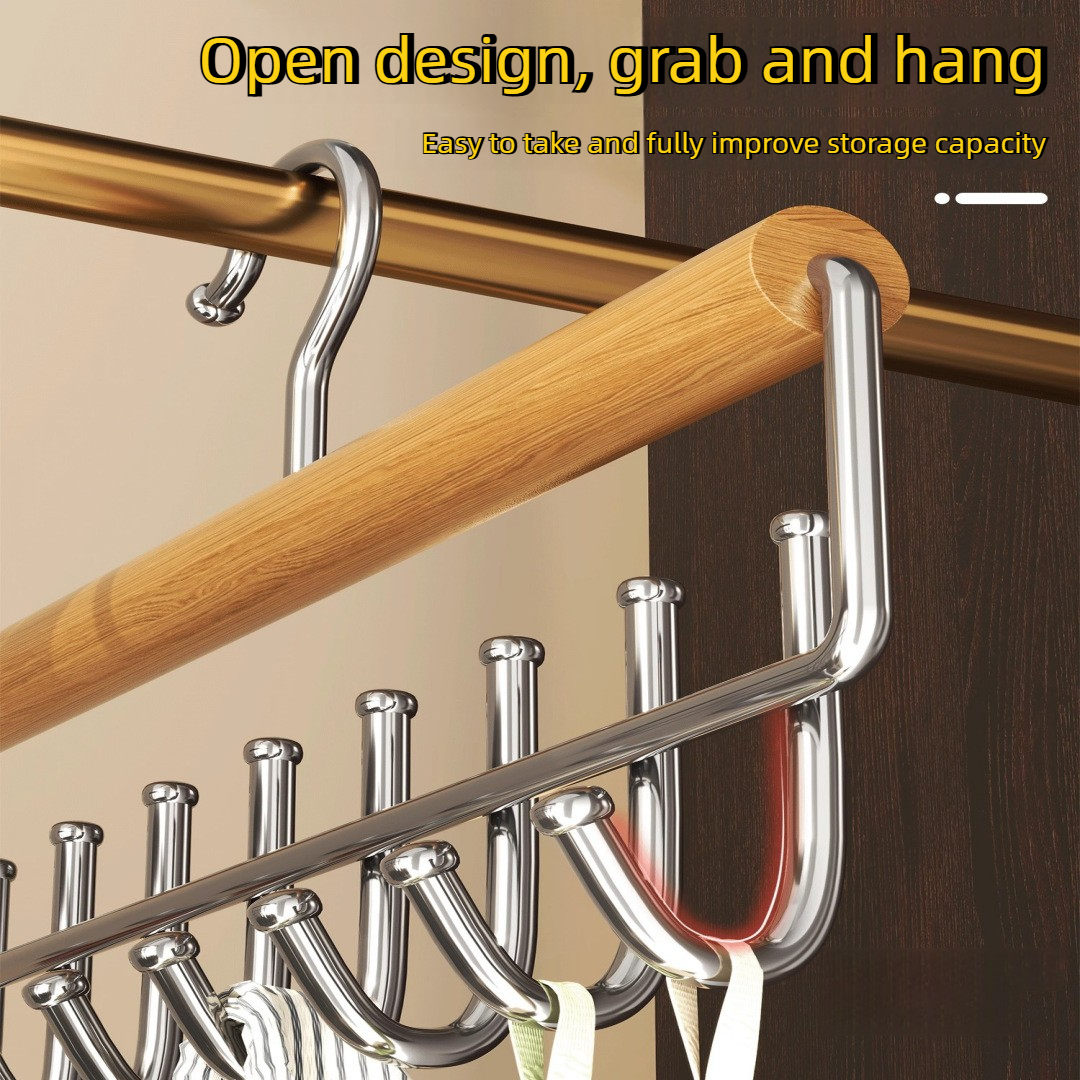 Organizzatore Versatile in Legno per Cappelli con Ganci - Salvaspazio per Cappelli, Cinture, Cravatte e Vestiti - Espositore per Casa e Armadio