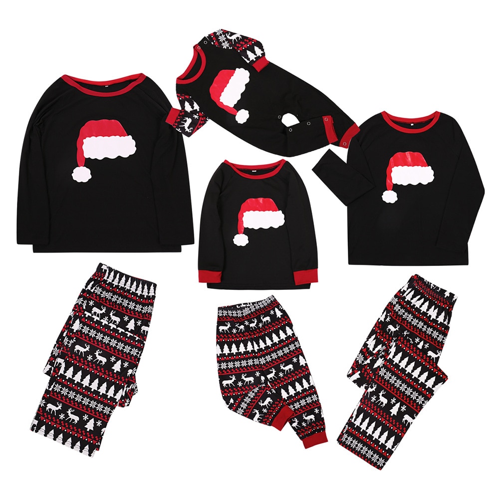 Familj jul pyjamas set familj matchande kläder jul familj look kläder vuxna barn pyjamas set baby romper nattkläder