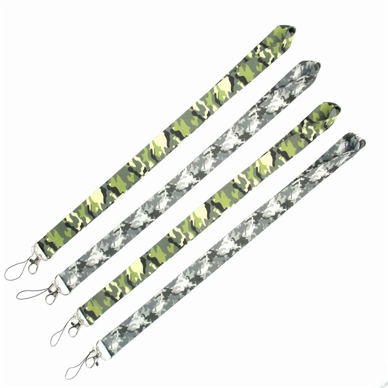 camouflage neck lanyard keychain ID card fitness mobile phone belt USB badge clip DIY sling