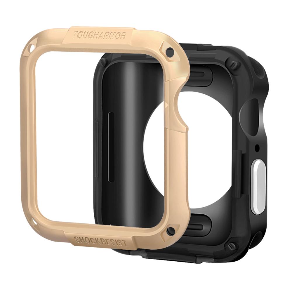 cover Case For Apple Watch band apple watch 4 3 5 band 44m 40mm iwatch band 42mm/38mm Bumper watch Accessories Screen cover: gold / 40mm series 4 5