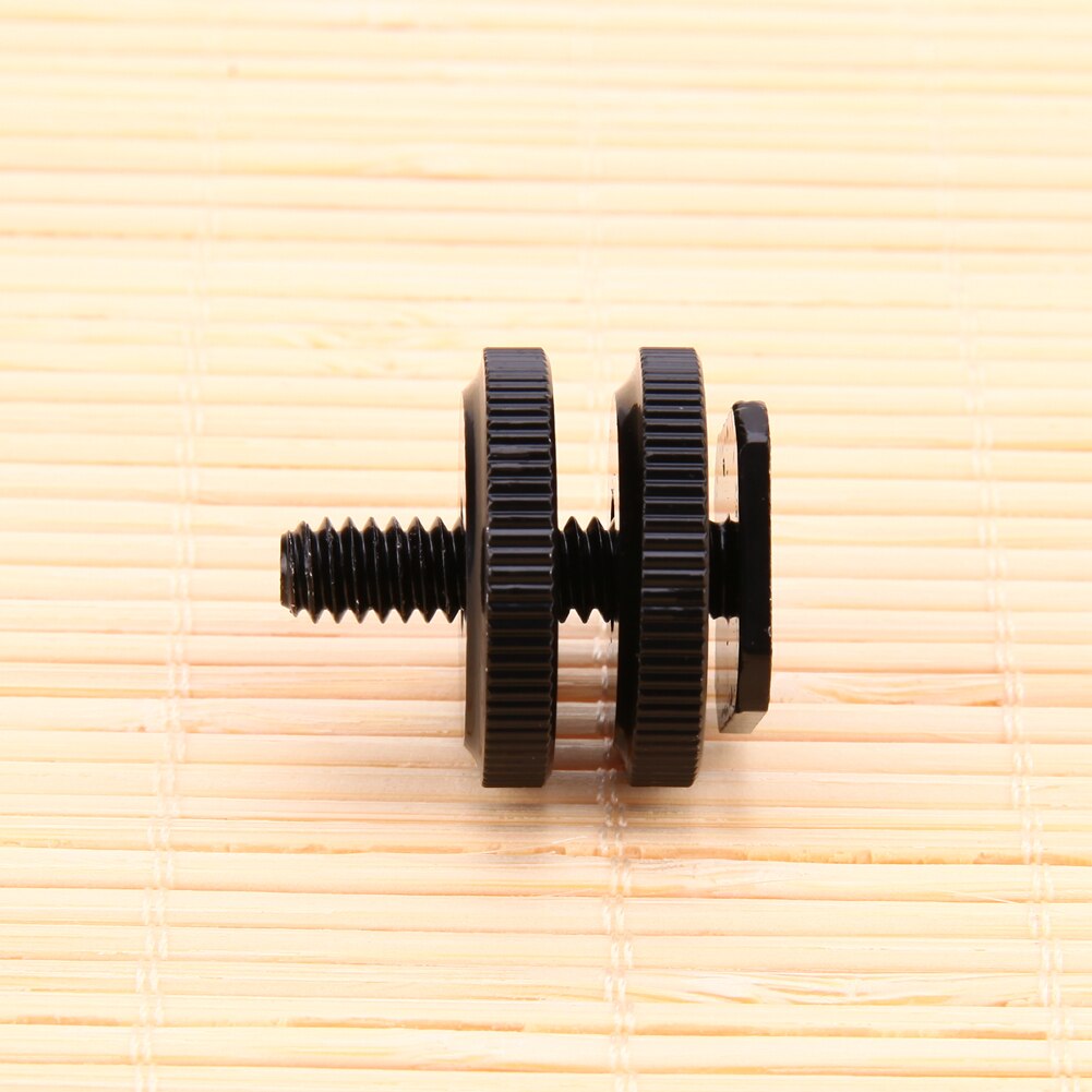 1/4"-20 Dual Nuts Tripod Mount Screw to Flash Camera Cold Shoe Adapter for Camera Studio Accessories