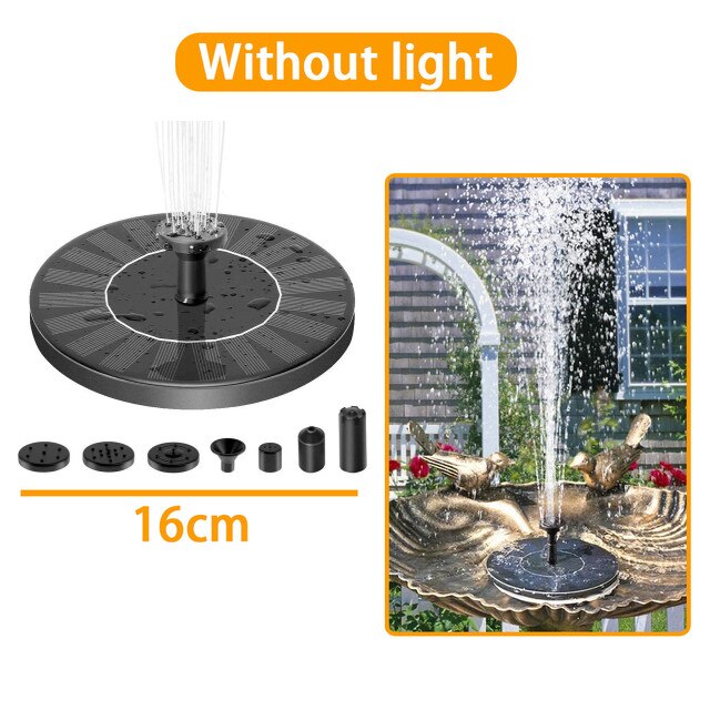 Mini Solar Water Fountain Pool Pond Waterfall Fountain Garden Decoration Outdoor Bird Bath Solar Powered Fountain Floating Water: 16cm