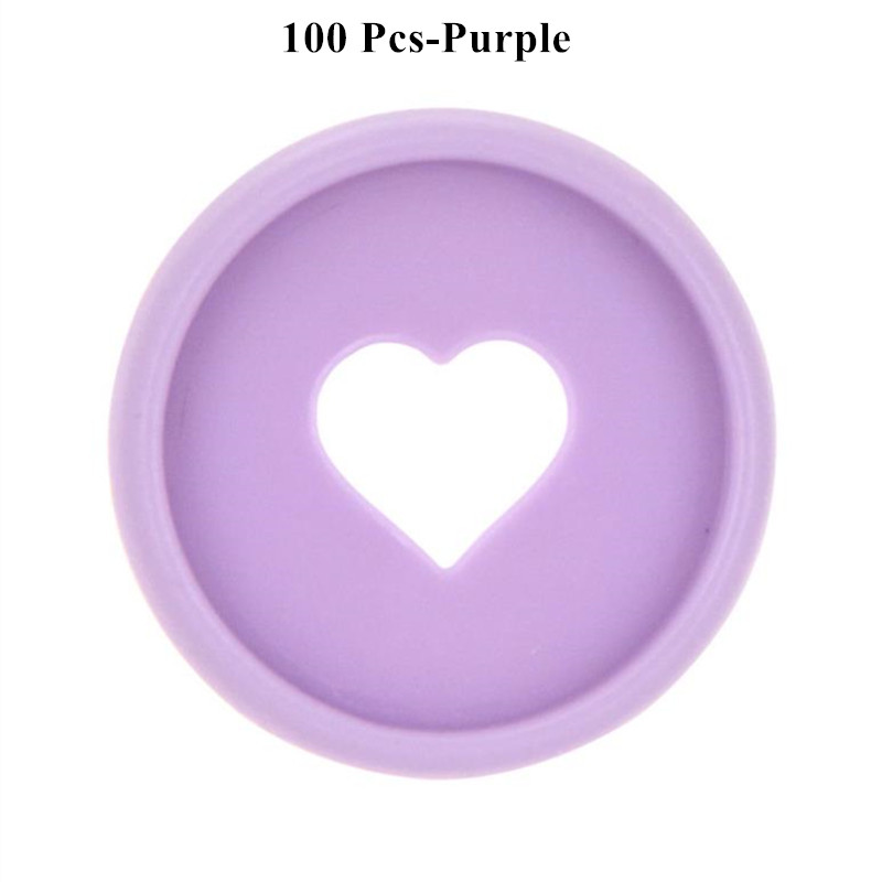 100 Pcs Loose Leaf Binder for Notebooks 28mm Solid Heart Binding Rings for Scrapbooking Diy Planner Discs: 100 Pcs-Purple